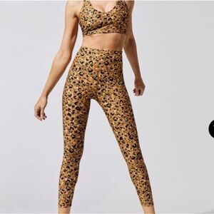 Carbon38 Leopard Print Gold High Rise 7/8 Leggings Women Size XS New w/ Tags